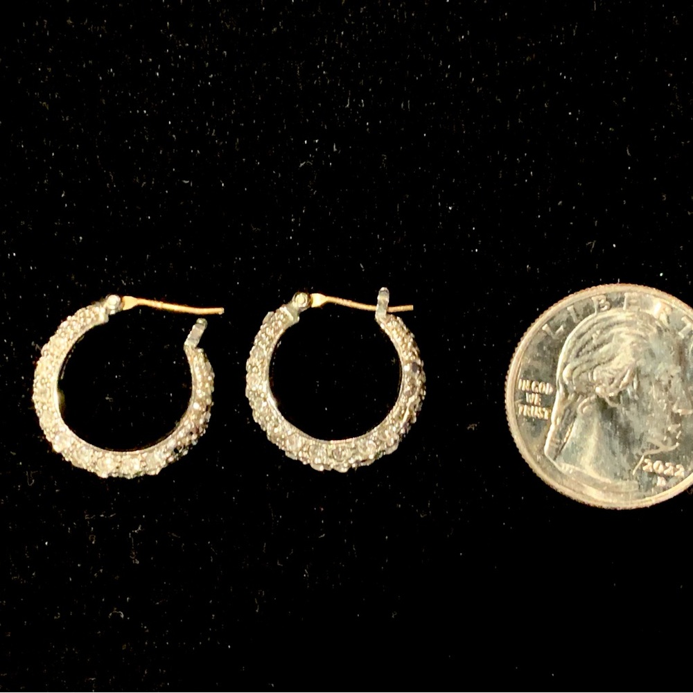 Monet Rhinestone Earrings - Picture 2 of 2